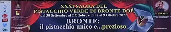Manifesto della XXXI Sagra dela pistacchio di Bronte in provincia di Catania